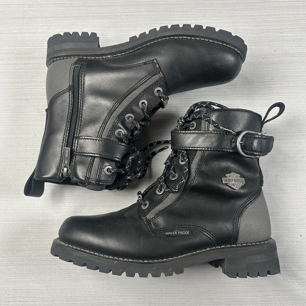 Harley Davidson Carlotta Women’s Size 8.5 Black Leather Motorcycle Boots D87168